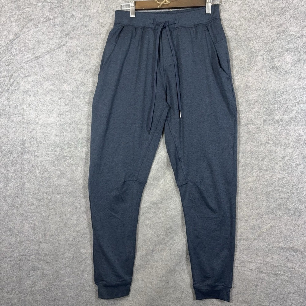 Barbell Jogger Pants Mens Sz M Heathered Blue Drawstring Pockets Stretch Gym